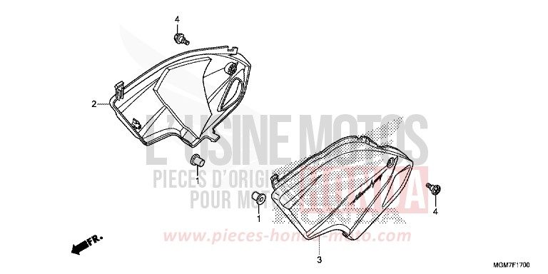 COUVERCLE LATERAL de Hornet ABS MAT CYNOS GRAY METALLIC (NH312) de 2013